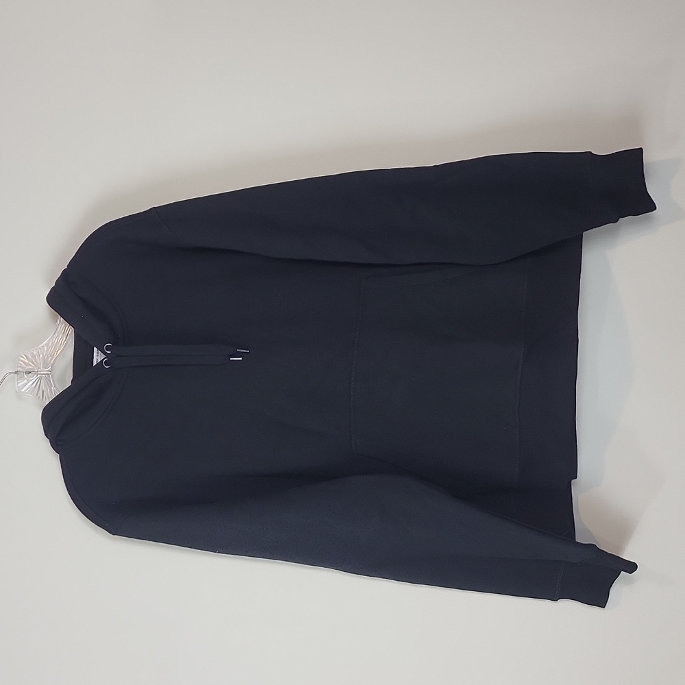 AMAZON ESSENTIALS Black Pull On Hooded Brushed Fleece Interior Sweatshirt